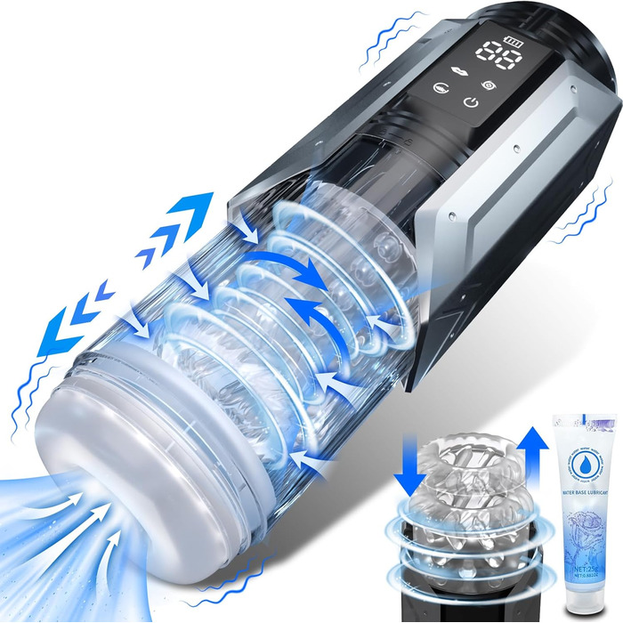 Електричний мастурбатор для чоловіків: секс-іграшка з 7 функціями (сосання, телескоп, обертання, вібрація)