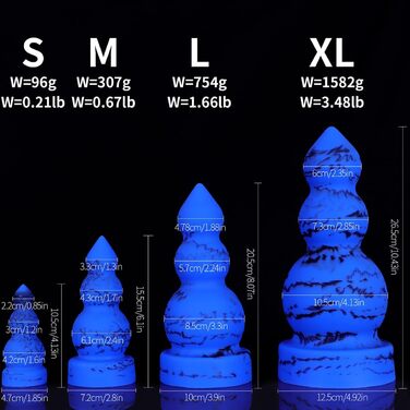 Анальний плагін Jixaxe Riesen з соскою, силікон, XXL, для пар, синій, екстра великий