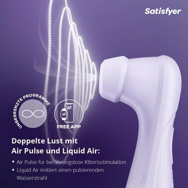 Вібратор Satisfyer Pro 2 Gen 3 з підключенням через APP | Технологія Liquid-Air | Тиха та потужна стимуляція клітора | Вібратор-пружина з вібрацією | Іграшка для дорослих, подарунок для жінок | Д*лдо (фіолетовий)
