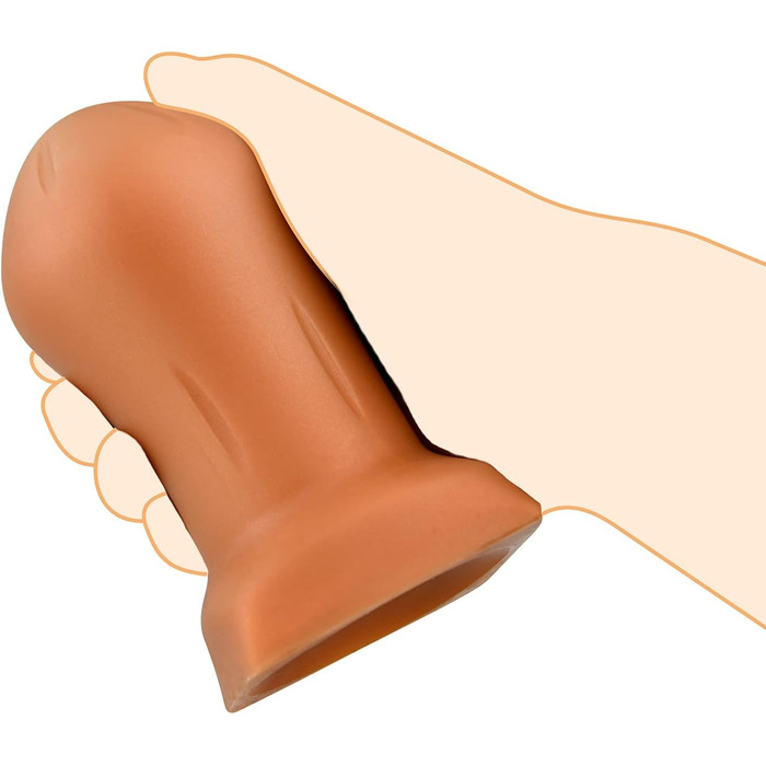 Анальний плагін Roluck, 13.5 x 7 см, з соском, золотий силікон, анальний дildо (M)