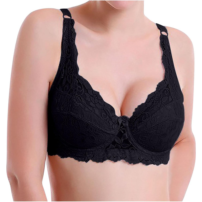 3 шт. комплект жіночої бюстгальтера без кісточок CXCX Push Up мереживний, чорний, рожевий, білий, регульовані бретелі, комфортний, для щодня, 95C