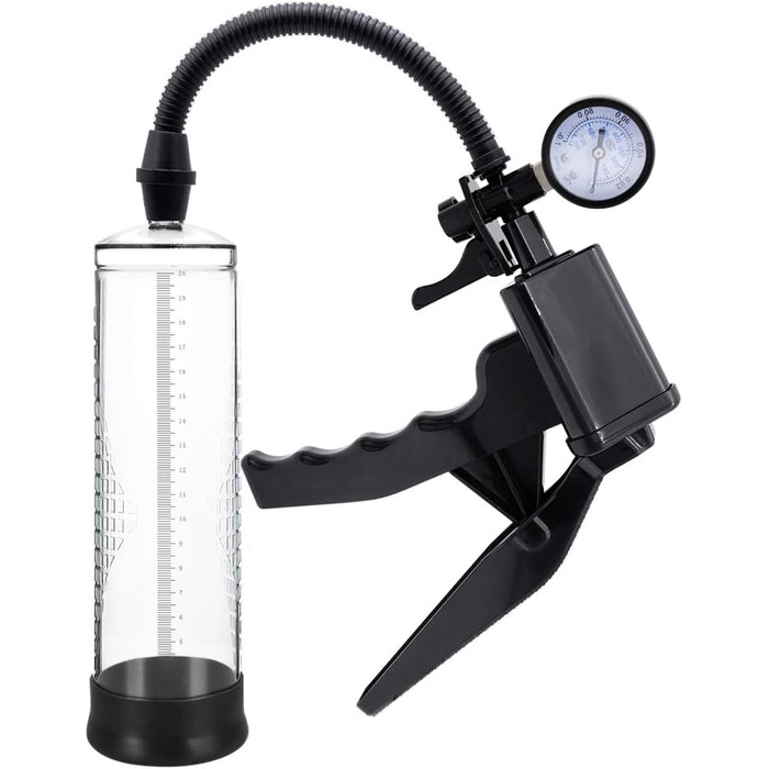 Вакуумна помпа для чоловіків з манометром, 20см Ø7см - збільшення потенції, подовження пеніса, допомога при імпотенції