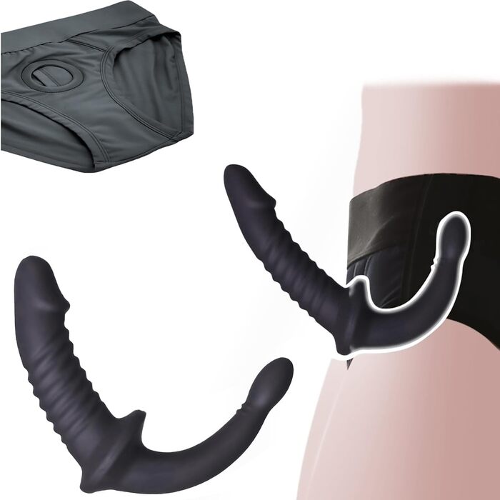 Подвійний дildo на поясі, розмір L, Slip з внутрішнім дільдо, чоловіча/жіноча іграшка для дорослих, силікон, анальний плагін, стимуляція G-точки