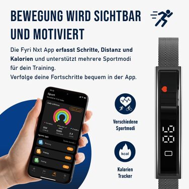 Смарт-годинник Fontastic Smartband Luxis у ювелірному стилі, LED-дисплей, моніторинг пульсу, SpO2 та стресу, трекер сну та крокомір, Bluetooth 5.3, водозахист 1ATM, металевий та силіконовий ремінці (Сірий)