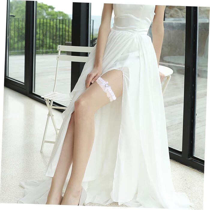 Набір мереживних стрічок для ніг (4 шт.) SHERCHPRY – аксесуари для весілля та урочистих подій, білі мереживні стрічки для ніг, 18x4 см