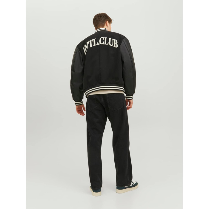 Чоловічі широкі джинси Jack & Jones JJIALEX Baggy Fit, чорний денім, 30W / 32L