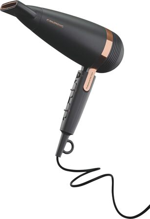 Фен для волосся Grundig HD 8080 2300W з іонною функцією, керамічним покриттям та Smart Sensor, професійний AC-двигун, чорний/розове золото