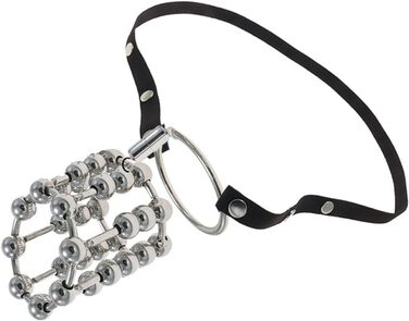 Кільце для пеніса з нержавіючої сталі Axcroo з ремінцем, кільце для яєчок, металеві кульки, кільця для пеніса, розтягувач яєчок, еротична іграшка для чоловіків, затримка еякуляції (38 мм)