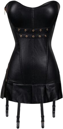 Корсет-формувальна білизна CABULE Punk-стиль, чорний, з блискавкою та бретелями, розмір XXL, артикул 8558