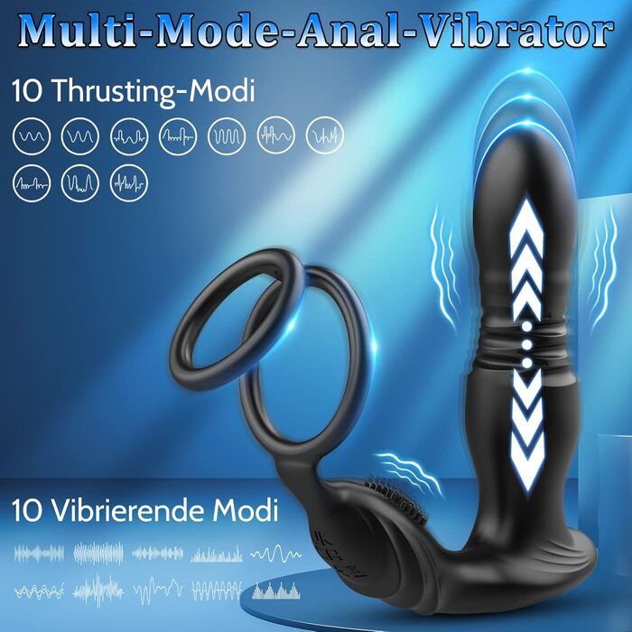 3-в-1 вібратори для анал, масажер простати для чоловіків, секс-іграшки для жінок з 10 режимами вібрації та телескопічною конструкцією