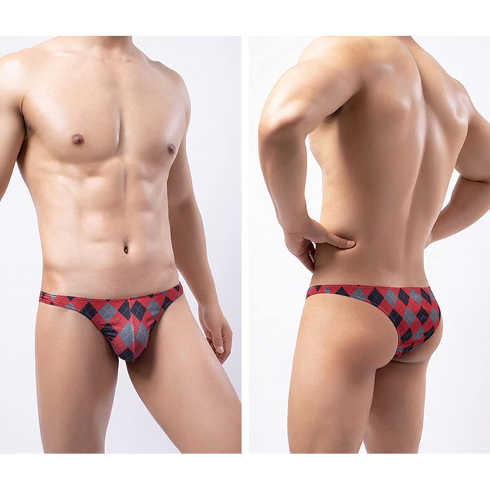 Сліпекси чоловічі Faringoto, принт, Eisseide, дихаючі, бікіні, G-String, XL, 5 пар