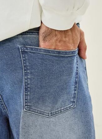 Чоловічі широкі джинси Baggy JMIERR з ефектом потертості, світло-блакитні, стиль Streetwear (розмір 3XL)