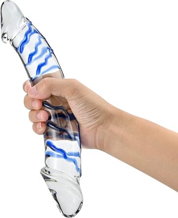 Анальний стимулятор з двома головками (G-точка, масаж простати) - синій, з ехідою