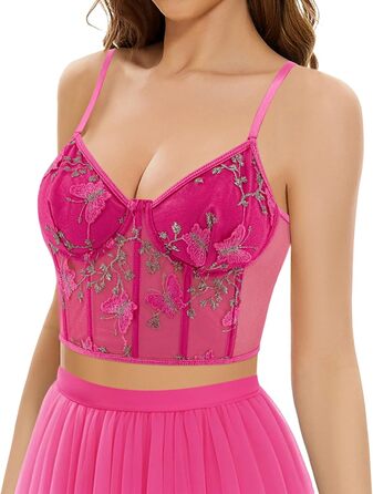 Жіночий топ-корсет з квітковою вишивкою Testudineus, на тонких бретелях, мереживний, з пуш-ап, бюстгальтер-бралетт