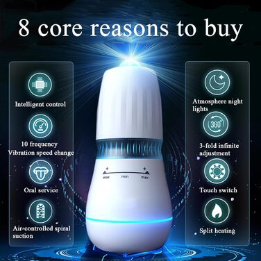 Електричний мастурбатор для чоловіків з 10 режимами, телескопічною функцією та ротацією. Іграшка для дорослих, мастурбатор, пеніс-мастурбатор