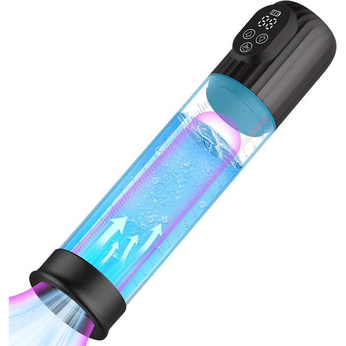 Електрична помпа для збільшення пеніса з LED-дисплеєм, 8 режимів, для покращення ерекції та затримки еякуляції