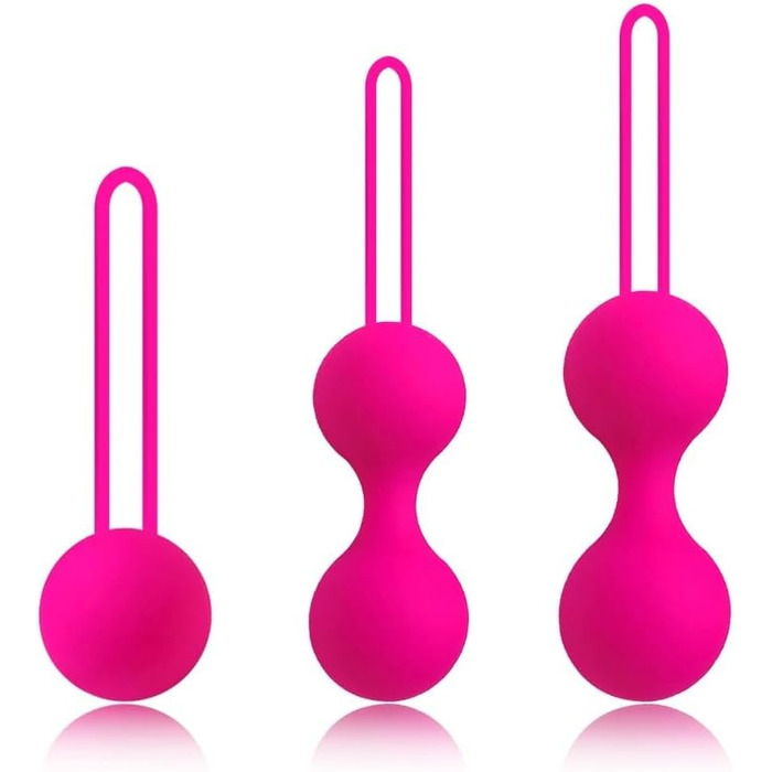 3 шт. Вагінальні кульки-перлини з силікону для жінок - тренажер Kegel, рожевий