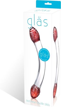 Glas Head Double Dildo Red Rot 1 Stück (1er Pack) - Секс-іграшка для пар, червоний, скляна головка