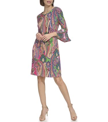 Сукня Tommy Hilfiger Adaptive жіноча 3/4 рукав, квіткова, рожева Taffy Pink Multi