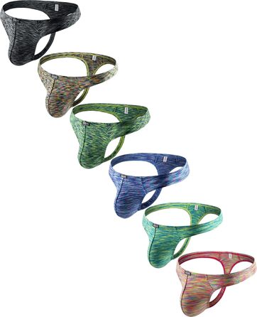 Танга чоловічі iKingsky, 6 шт. в упаковці, низька талія, швидковисихаючі, яскраві кольори