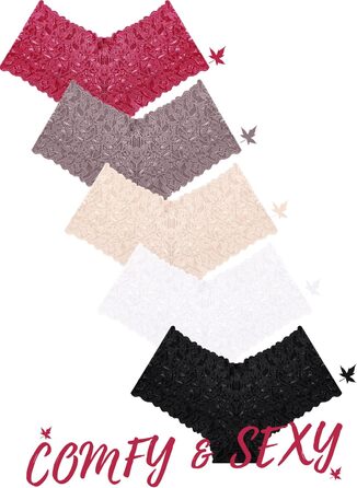 Сексуальна спідня білизна A OF SHE: 5 шт. трусики для жінок, шортики-боксер, мереживо, великі розміри, XL