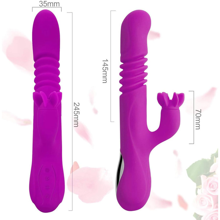 Вібратор жіночий TYDAY з 7 режимами вібрації та 3 режимами розтягування, нагрівається до 40°, подвійний мотор, функції ротації та розширення