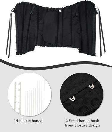 Корсет для жінок - бюстєль-корсет, чорний, розмір XS