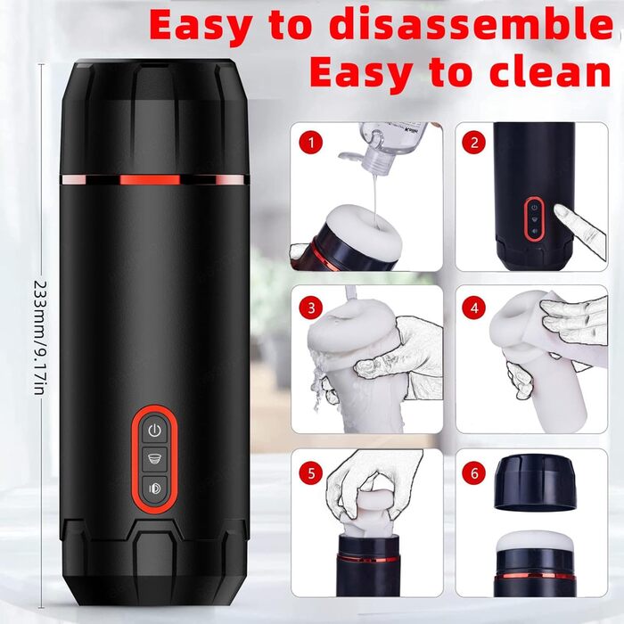 Автоматичний електричний статевий аксесуар з 5 режимами всмоктування та 10 вібраційними режимами, 3D силікон, стимулятор пеніса та вагіни