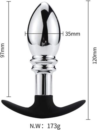 Анальний дildo з нержавіючої сталі для чоловіків та жінок. Іграшка для анального сексу, SM.