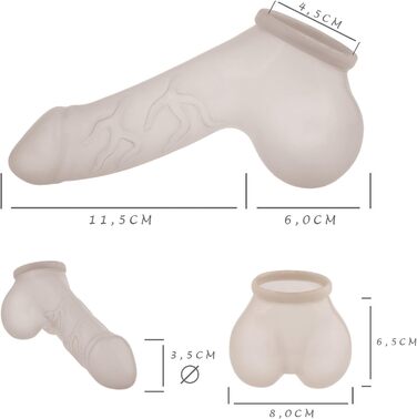 TOYLIE Latex Penis Sleeve - Реалістичний презерватив для чоловічого статевого органу, 11.5 см, Made in Germany