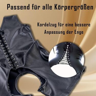 Жіночий боді з шкіри Bondage, BDSM аксесуар, сексуальний шкіряний костюм для дорослих (L) Чорний