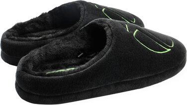 Чоловічі капці Xbox Slip-On з ігровим логотипом, чорний велюр з хутряною підкладкою та гумовою підошвою, розмір 43/44.5 EU