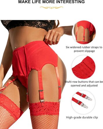 Гарнітур корсетний з стрічками для жінок, великі розміри, білий (XL-XXL, червоний)