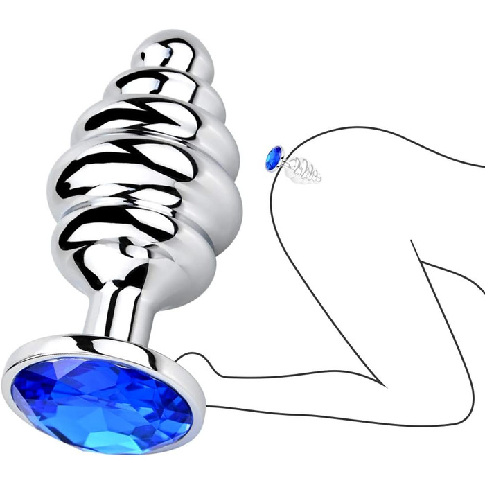 Анальний плагін SXOVO (набір 3 шт): малий, середній, великий - металевий, з камінцем, для пар