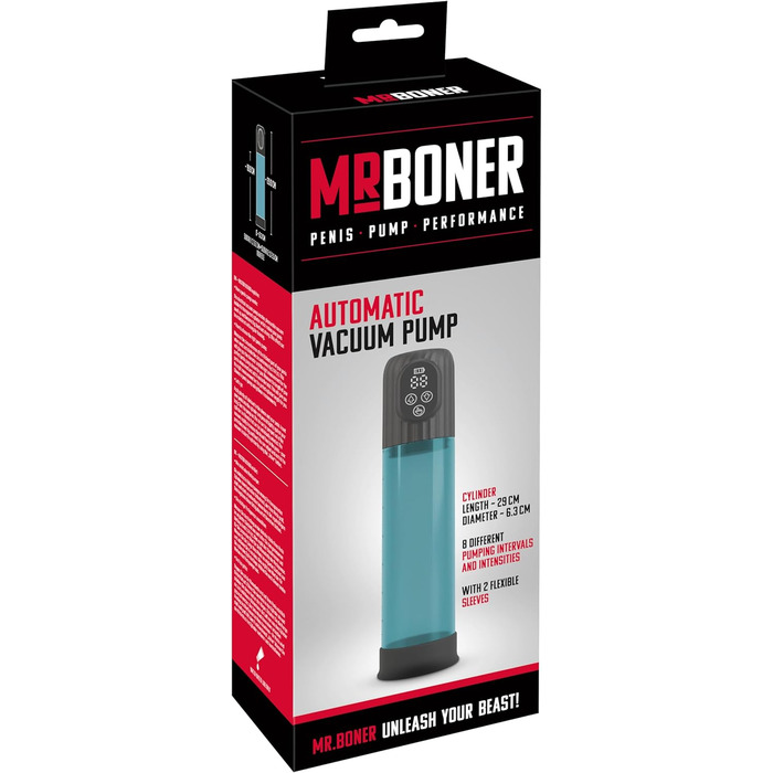 Автоматичний вакуумний пеніс-насос Mister Boner, прозорий/чорний, 5,9 см