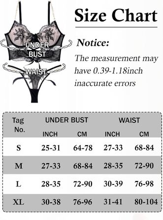FEOYA Комплект бюстгальтера та трусиків push-up з мереживом та вишивкою, чорний, XL