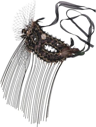 Чорна мереживна маска Wudaizhi: вінтажна елегантність для карнавалу та косплею