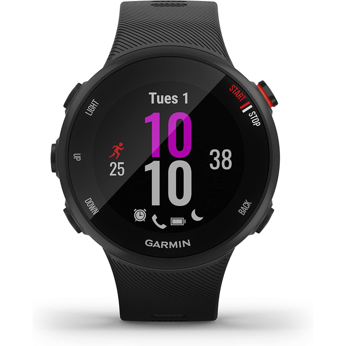 Спортивний GPS-годинник Garmin Forerunner 45 для бігу з вимірюванням пульсу та планами тренувань, чорний, Small