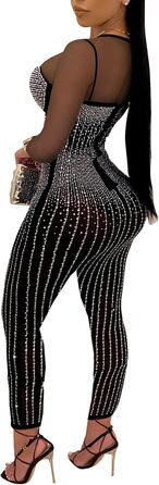 Жіночий ромпер з паєтками Nagfar – сексуальний комбінезон для вечірнього виходу, коктейльної вечірки, клубу. Чорний, XXL
