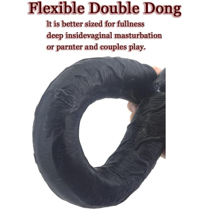 Двосторонній дилда Zooma Ultra-Long з реалістичного силікону, чорний