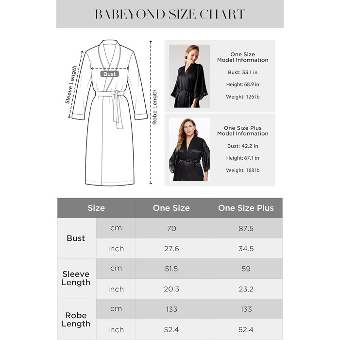 Халат BABEYOND з атласу, довгий, шовковистий, з мереживом, для наречених та гостей весілля, легкий, універсальний розмір, великі розміри, колір шампань