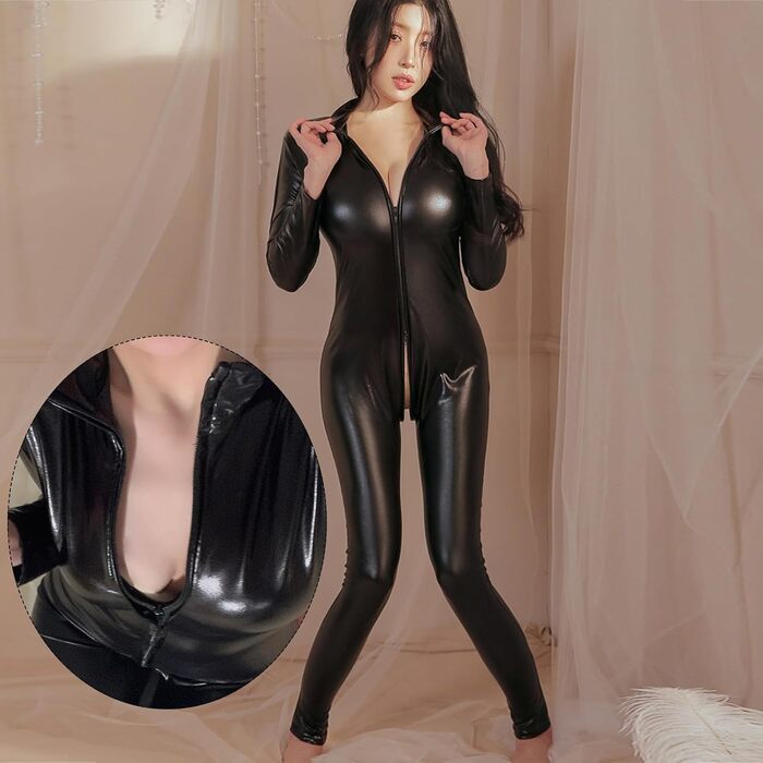Боді з ефектом мокрого блиску для косплею, клубного одягу, сексуальний боді 
