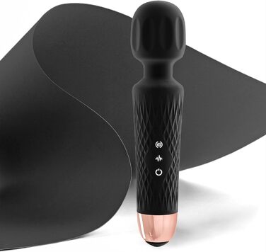 Масажер JOYANY – 3 години роботи від акумулятора, тихий потужний мотор, водонепроникний, функція пам'яті, 20 режимів вібрації, 8 швидкостей – набір силіконових вібруючих масажерів для розслаблення м'язів (фіолетовий, чорний)