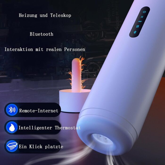 Електричний масажер для чоловіків з Bluetooth, нагрівання та вібрацією. Інтимні іграшки для соло-використання