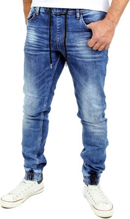 Чоловічі джинсові джогери Reslad Slim Fit, спортивні штани в стилі джинс RS-2073, сині, розмір XL