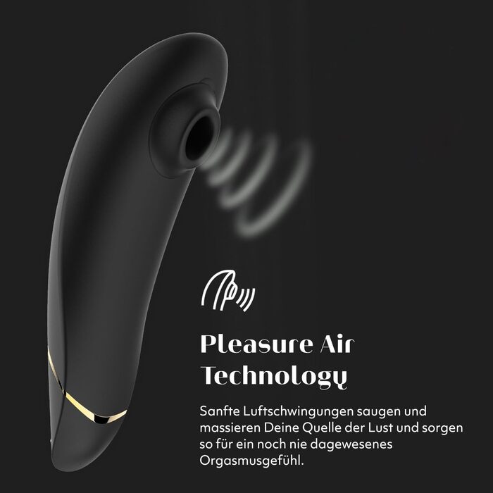 Womanizer Premium - вібратор для клітора з ефектом пульсації | Інтимна іграшка для жінок | Чорний, золотий
