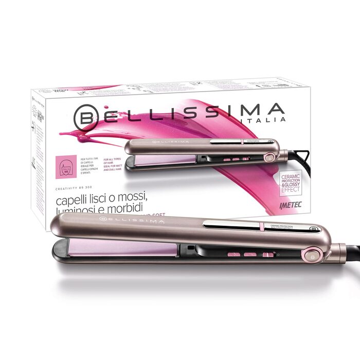 Випрямляч для волосся Bellissima Creativity B9 300 з керамічним покриттям, регулювання температури 150-230°C, сіро-фіолетовий