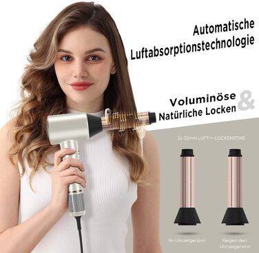 Професійний фен для волосся PARWIN PRO BEAUTY Air-Sonic з HD-LED дисплеєм, безщітковим мотором 110,000 об/хв та іонізацією (200 млн негативних іонів), швидке сушіння, колір шампань-срібло