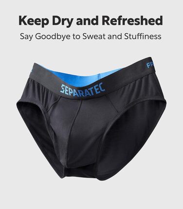 Боксерки чоловічі Separatec 7 шт. з подвійним мішечком, бамбук/район, чорні