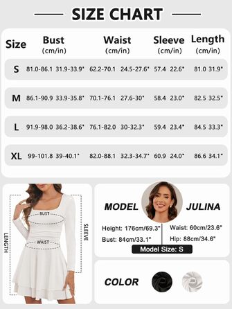 Сукня жіноча квадратним вирізом, елегантна вечірня, коктейльна, bodycon, на короткі/довгі рукави, міні, slim fit, висока талія, з фалдами, біла, розмір M